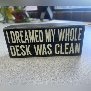Black Wooden Desk Sign
